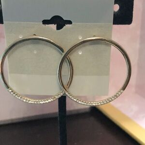 Gold tone earrings w/bling